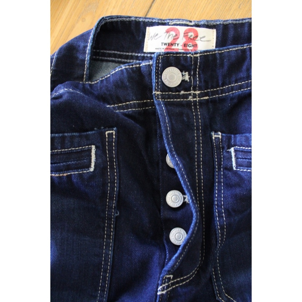 We the Free Free People NWOT Wide Leg Dark Wash Jeans 28 6 - Picture 8 of 9
